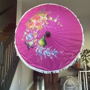 pink antique sun umbrella